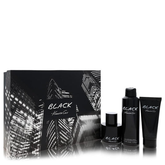 Kenneth Cole Black by Kenneth Cole Gift Set -- 3.4 oz Eau De Toilette Spray + 3.4 oz After Shave Balm + 6 oz Body Spray (Men)